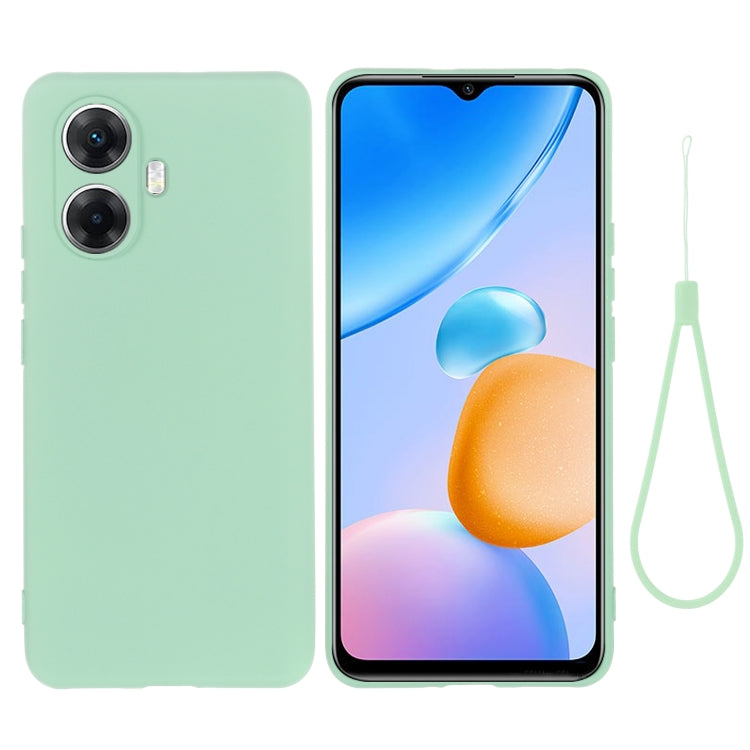 For Realme 10 Pro+ 5G Pure Color Liquid Silicone Shockproof Phone Case(Green) by buy2fix