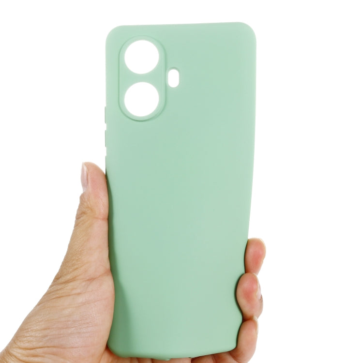 For Realme 10 Pro+ 5G Pure Color Liquid Silicone Shockproof Phone Case(Green) by buy2fix