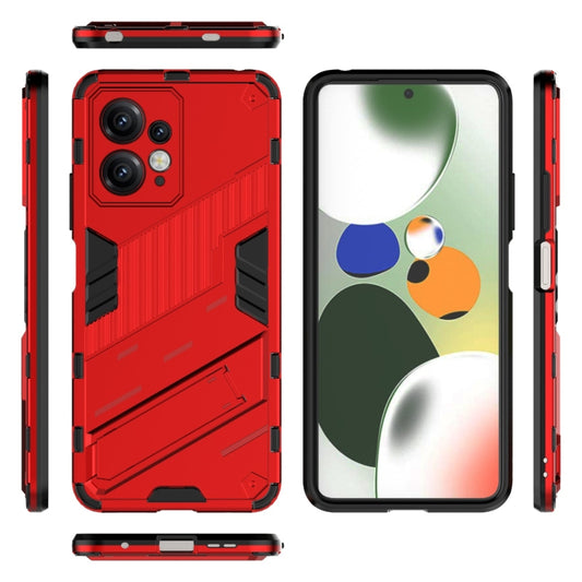 For Xiaomi Redmi Note 12 4G Global Punk Armor 2 in 1 PC + TPU Shockproof Phone Case with Holder(Red) by buy2fix