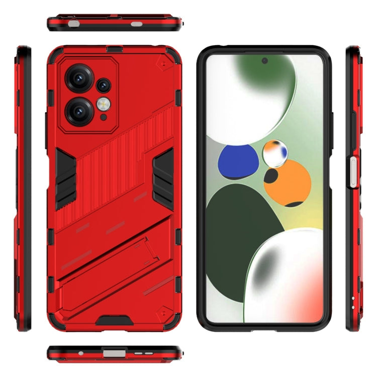 For Xiaomi Redmi Note 12 4G Global Punk Armor 2 in 1 PC + TPU Shockproof Phone Case with Holder(Red) - Note 12 Cases by buy2fix | Online Shopping UK | buy2fix