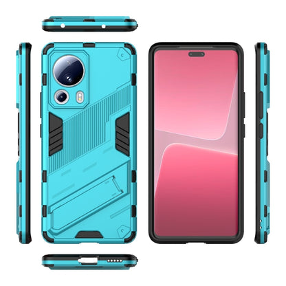 For Xiaomi 13 Lite Punk Armor 2 in 1 PC + TPU Shockproof Phone Case with Holder(Blue) - 13 Lite Cases by buy2fix | Online Shopping UK | buy2fix