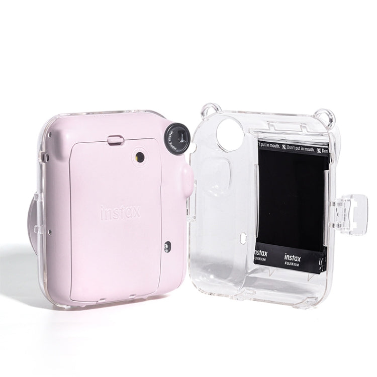 For FUJIFILM instax mini 12 Crystal Hard Acrylic Camera Case with Shoulder Strap(DIY Pink Graffiti) - Protective Case by buy2fix | Online Shopping UK | buy2fix