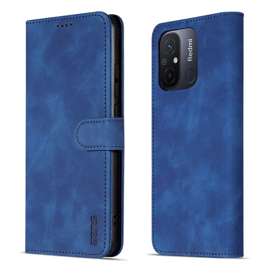For Xiaomi Redmi 12C / Redmi 11A / Poco C55 AZNS Skin Feel Calf Texture Flip Leather Phone Case(Blue) by AZNS
