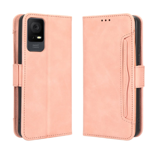 For TCL 408 Skin Feel Calf Texture Card Slots Leather Phone Case(Pink) by buy2fix