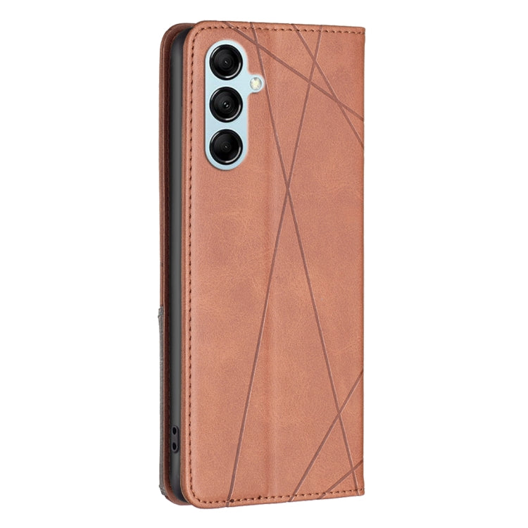 For Samsung Galaxy M14 5G Prismatic Invisible Magnetic Leather Phone Case(Brown) - Galaxy Phone Cases by buy2fix | Online Shopping UK | buy2fix