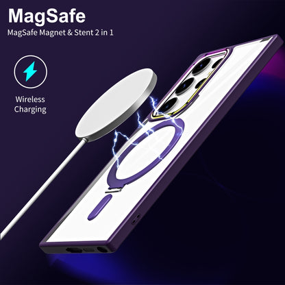 For Samsung Galaxy S23 Ultra 5G MagSafe Magnetic Invisible Holder Phone Case(Navy Blue) - Galaxy S23 Ultra 5G Cases by buy2fix | Online Shopping UK | buy2fix