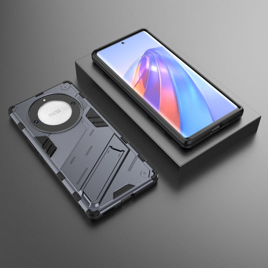 For Honor X9a/X40 5G/Magic5 Lite Punk Armor PC + TPU Phone Case with Holder(Grey) by buy2fix