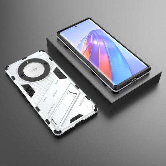 For Honor X9a/X40 5G/Magic5 Lite Punk Armor PC + TPU Phone Case with Holder(White) by buy2fix