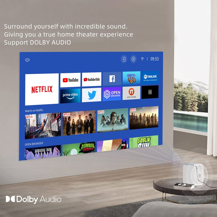 MECOOL KP2 1920x1080P 600ANSI Lumens Portable Mini LED Smart Projector(US Plug) by MECOOL