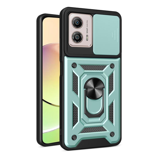 For Motorola Moto G53 / G13 / G23 5G Sliding Camera Cover Design TPU+PC Phone Case(Green) - Motorola Cases by buy2fix | Online Shopping UK | buy2fix