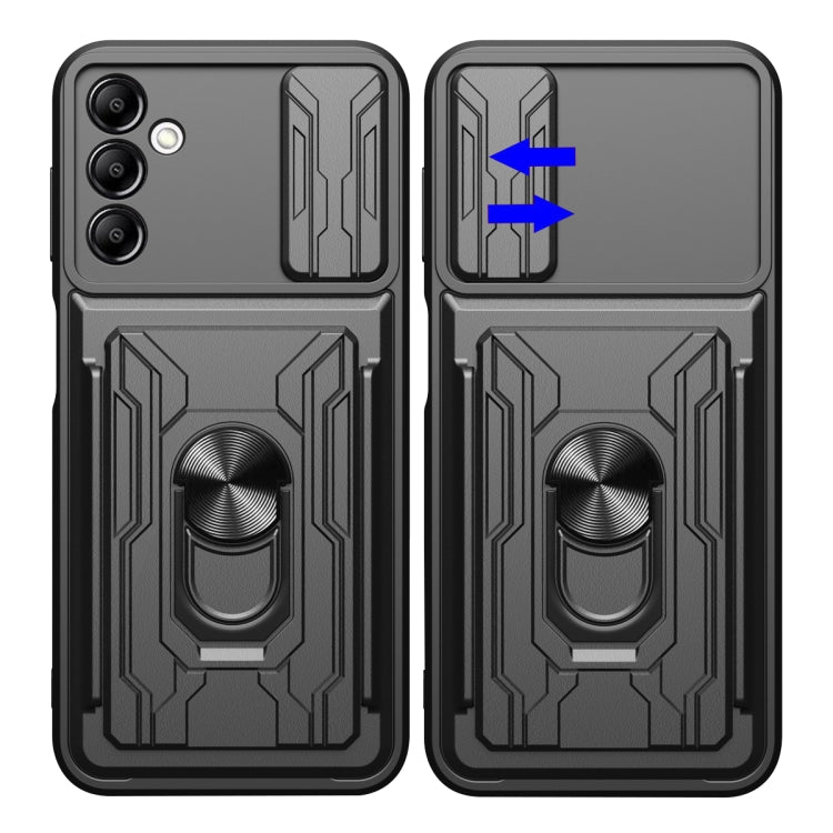 For Samsung Galaxy A14 5G / 4G Sliding Camshield TPU+PC Phone Case with Card Slot(Blue) - Galaxy Phone Cases by buy2fix | Online Shopping UK | buy2fix