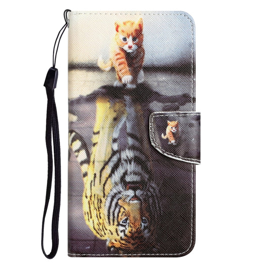 For Xiaomi Redmi 12C Colored Drawing Leather Phone Case(Tiger) by buy2fix