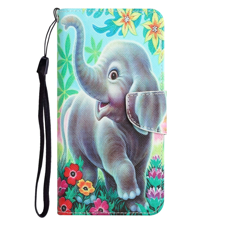 For Xiaomi Redmi Note 12 5G Global/Poco X5 Colored Drawing Leather Phone Case(Elephant) - Note 12 Cases by buy2fix | Online Shopping UK | buy2fix