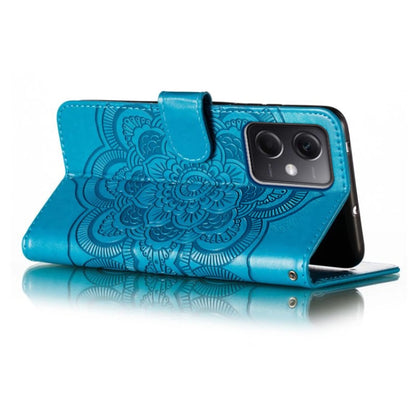 For Xiaomi Redmi Note 12 5G Global Sun Mandala Embossing Pattern Phone Leather Case(Blue) - Note 12 Cases by buy2fix | Online Shopping UK | buy2fix