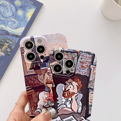 For iPhone 11 Precise Hole Oil Painting Glossy PC Phone Case(Tower) by buy2fix