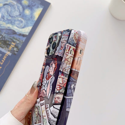 For iPhone 11 Precise Hole Oil Painting Glossy PC Phone Case(Tower) by buy2fix