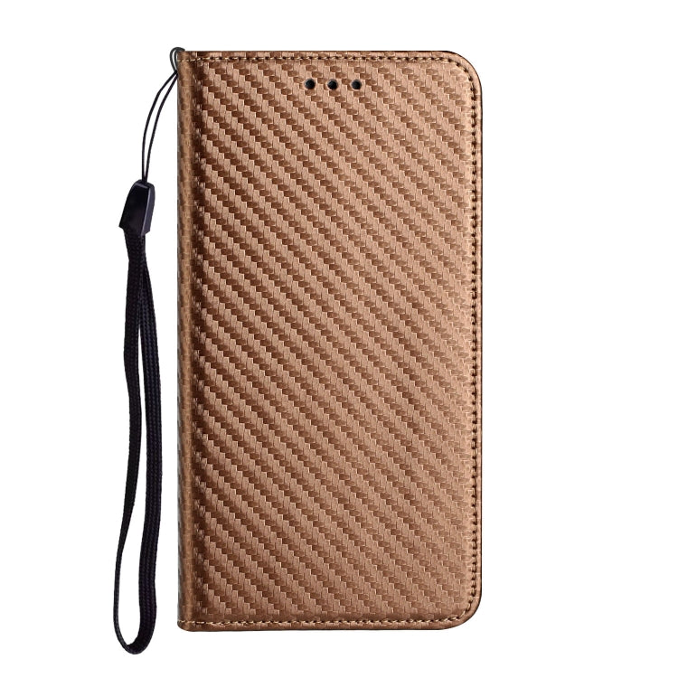 For Xiaomi Redmi Note 12 Pro 5G/Poco X5 Pro Carbon Fiber Texture Magnetic Flip Leather Phone Case(Brown) - Note 12 Pro Cases by buy2fix | Online Shopping UK | buy2fix