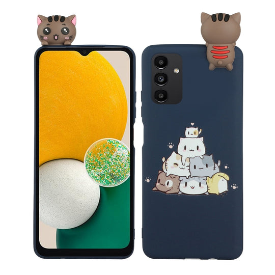 For Samsung Galaxy A14 5G Shockproof Cartoon TPU Phone Case(Stacked Cats)