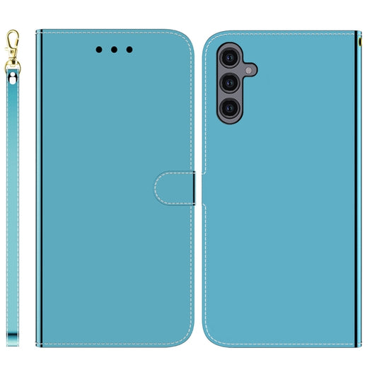 For Samsung Galaxy A24 4G Imitated Mirror Surface Leather Phone Case(Blue) - Galaxy Phone Cases by buy2fix | Online Shopping UK | buy2fix