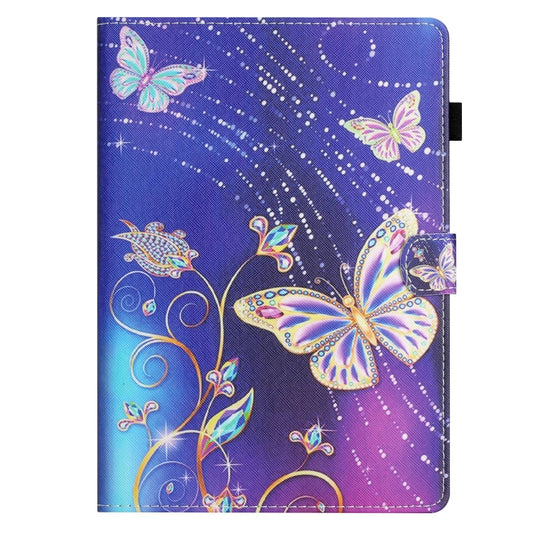 For Amazon Fire 7 2022 Coloured Drawing Stitching Smart Leather Tablet Case(Butterfly) by buy2fix