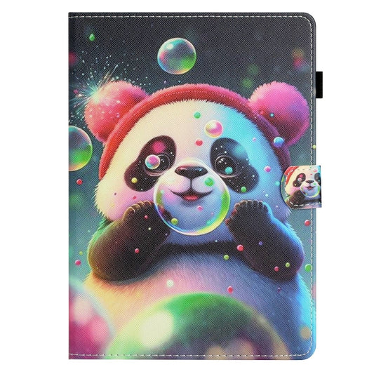 For Amazon Fire HD 8 2020 Coloured Drawing Stitching Smart Leather Tablet Case(Panda) by buy2fix