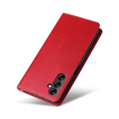 For Samsung Galaxy A14 5G Fierre Shann PU Genuine Leather Texture Leather Phone Case(Red) - Galaxy Phone Cases by FIERRE SHANN | Online Shopping UK | buy2fix