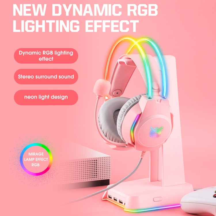 X26 USB+3.5mm RGB Wired Gaming Headset(Pink) -  by buy2fix | Online Shopping UK | buy2fix