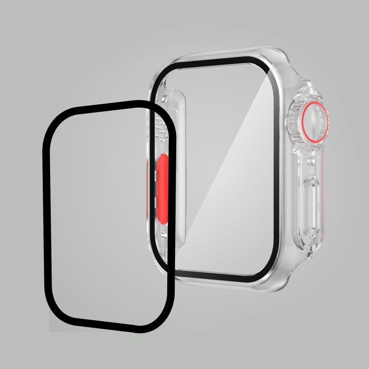 For Apple Watch Series SE 2025 / SE 2 / 6 / SE / 5 / 4 44mm Film PC Watch Case with Detachable Button(Transparent) by buy2fix