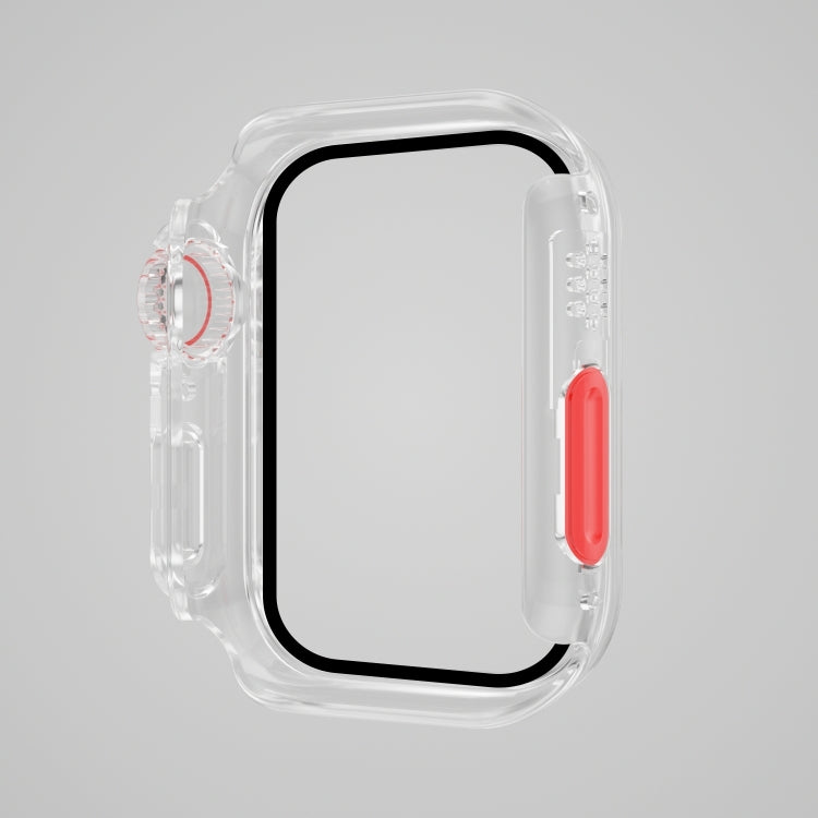 For Apple Watch Series SE 2025 / SE 2 / 6 / SE / 5 / 4 44mm Film PC Watch Case with Detachable Button(Transparent) by buy2fix