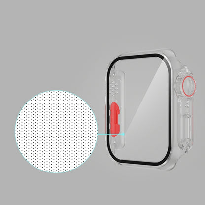 For Apple Watch Series SE 2025 / SE 2 / 6 / SE / 5 / 4 44mm Film PC Watch Case with Detachable Button(Transparent) by buy2fix