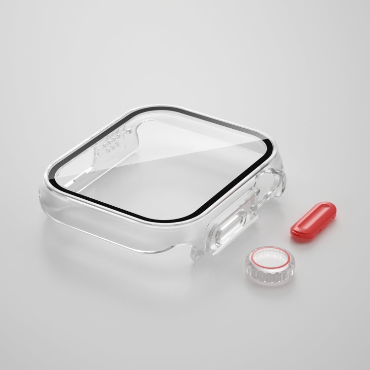 For Apple Watch Series SE 2025 / SE 2 / 6 / SE / 5 / 4 44mm Film PC Watch Case with Detachable Button(Transparent) by buy2fix