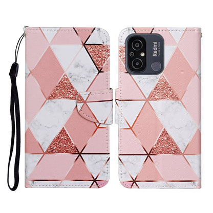 For Xiaomi Redmi 12C Colored Drawing Pattern Flip Leather Phone Case(Marble) - Xiaomi Cases by buy2fix | Online Shopping UK | buy2fix