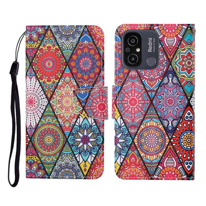 For Xiaomi Redmi 12C Colored Drawing Pattern Flip Leather Phone Case(Diamond Totem) - Xiaomi Cases by buy2fix | Online Shopping UK | buy2fix