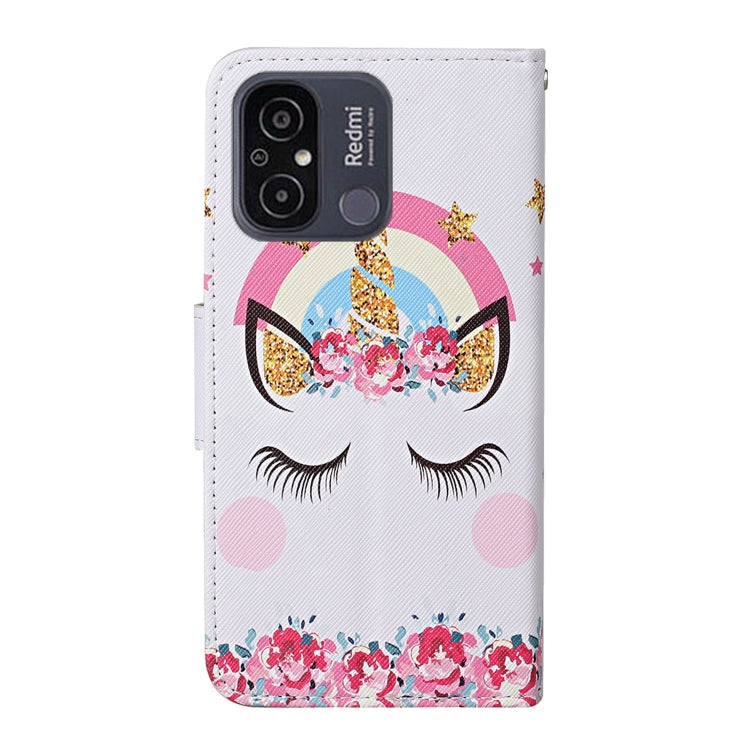 For Xiaomi Redmi 12C Colored Drawing Pattern Flip Leather Phone Case(Crown Unicorn) - Xiaomi Cases by buy2fix | Online Shopping UK | buy2fix