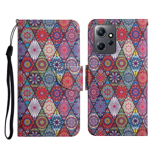 For Xiaomi Redmi Note 12 4G Global Colored Drawing Pattern Flip Leather Phone Case(Diamond Kaleidoscope)