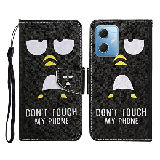 For Xiaomi Redmi Note 12 5G Global/Poco X5 Colored Drawing Pattern Flip Leather Phone Case(Penguin)
