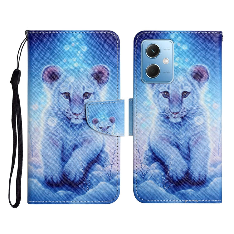 For Xiaomi Redmi Note 12 5G Global/Poco X5 Colored Drawing Pattern Flip Leather Phone Case(Little Leopard) - Note 12 Cases by buy2fix | Online Shopping UK | buy2fix