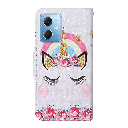 For Xiaomi Redmi Note 12 5G Global/Poco X5 Colored Drawing Pattern Flip Leather Phone Case(Crown Unicorn) - Note 12 Cases by buy2fix | Online Shopping UK | buy2fix