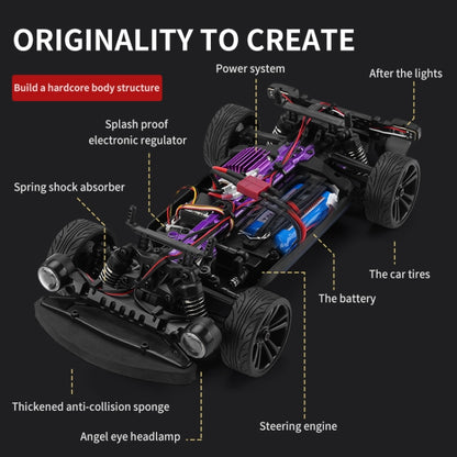 JJR/C Q142 Full Scale Electric Four-wheel Drive Muscle High Speed Drift RC Car(Blue) - RC Cars by JJR/C | Online Shopping UK | buy2fix