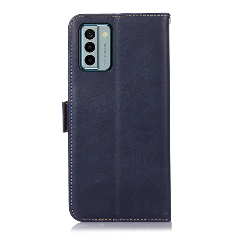 For Nokia G22 4G Crazy Horse Top Layer Cowhide Leather Phone Case(Blue) - Nokia Cases by buy2fix | Online Shopping UK | buy2fix