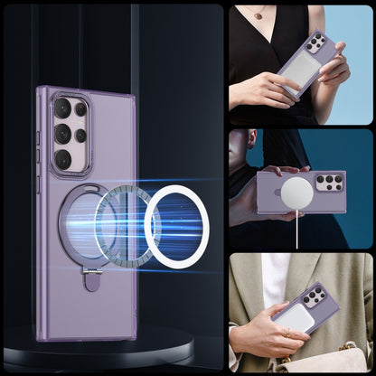For Samsung Galaxy S22 Ultra 5G LK 3 in 1 MagSafe Magnetic Holder Phone Case(Purple) by buy2fix