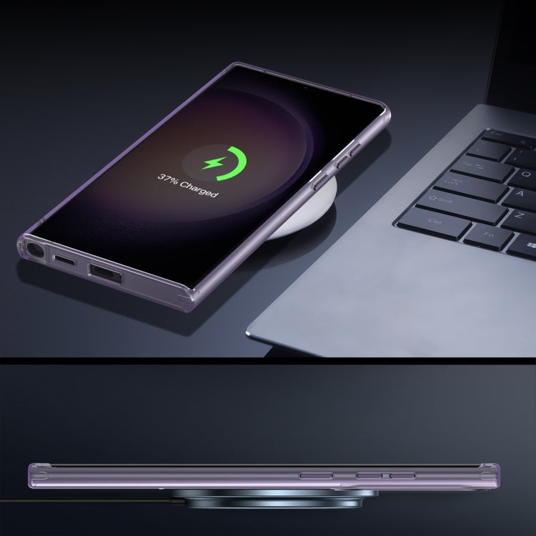 For Samsung Galaxy S22 Ultra 5G LK 3 in 1 MagSafe Magnetic Holder Phone Case(Purple) by buy2fix