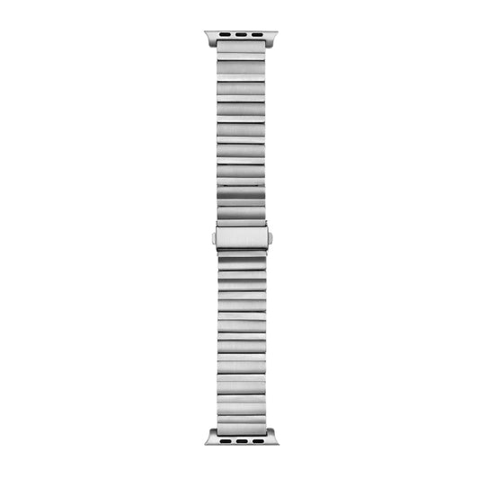 Flat Buckle Titanium Alloy Watch Band For Apple Watch Ultra 49mm&Watch Ultra 2 49mm / Series 9&8&7 45mm / SE 3&SE 2&6&SE&5&4 44mm / 3&2&1 42mm (Silver) by buy2fix