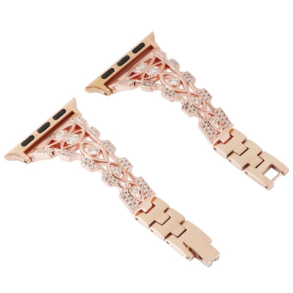 Copper Eye Metal Watch Band For Apple Watch Series 9&8&7 41mm / SE 3&SE 2&6&SE&5&4 40mm / 3&2&1 38mm(Gold) by buy2fix