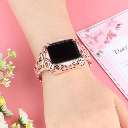 Copper Eye Metal Watch Band For Apple Watch Series 9&8&7 41mm / SE 3&SE 2&6&SE&5&4 40mm / 3&2&1 38mm(Gold) by buy2fix