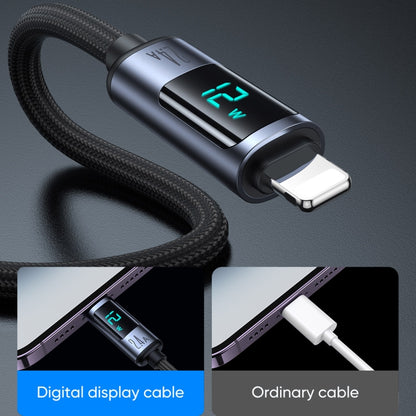 JOYROOM S-AL012A16 2.4A USB to 8 Pin Digital Display Fast Charging Data Cable, Length:1.2m(Black) - Normal Style Cable by JOYROOM | Online Shopping UK | buy2fix