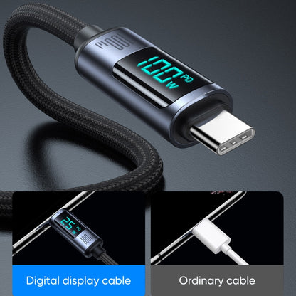 JOYROOM S-CC100A16 100W USB-C / Type-C to USB-C / Type-C Digital Display Fast Charging Data Cable, Length:1.2m(Black) -  by JOYROOM | Online Shopping UK | buy2fix