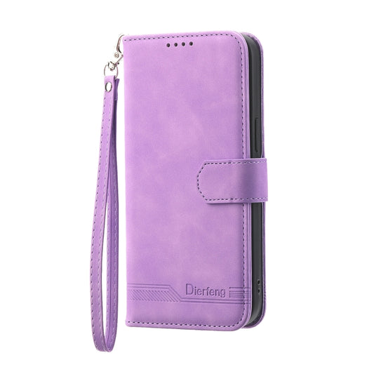 For Samsung Galaxy M14 5G Global Dierfeng Dream Line TPU + PU Leather Phone Case(Purple) by buy2fix