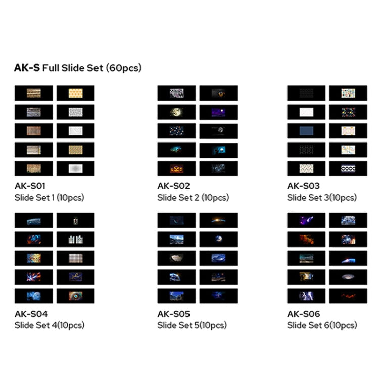 Godox AK-S02 10 in 1 Transparencies Collection Slide Set for Godox AK-R21 Projection Kit by Godox