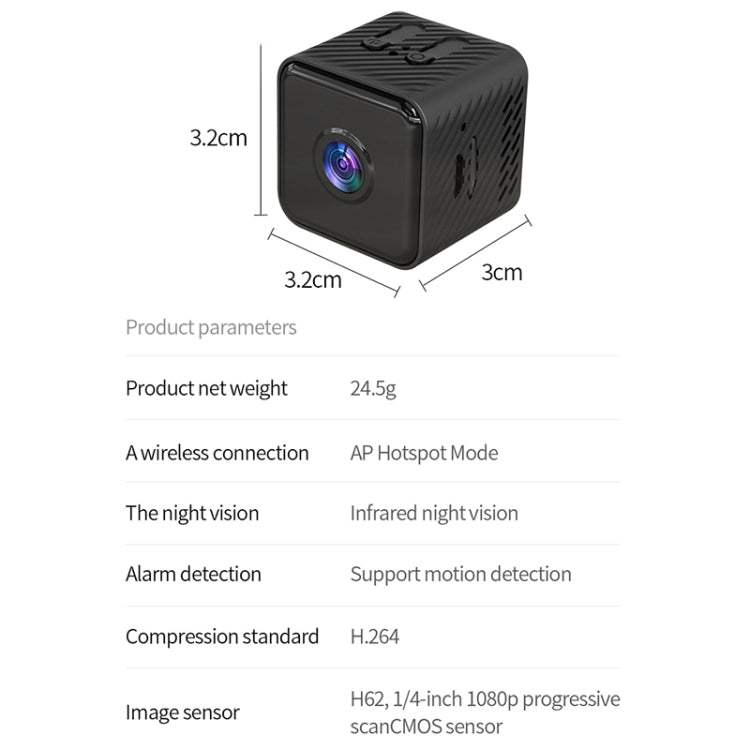 X2 Smart HD Mini WiFi Camera Support Night Vision & Motion Detection & TF Card by buy2fix
